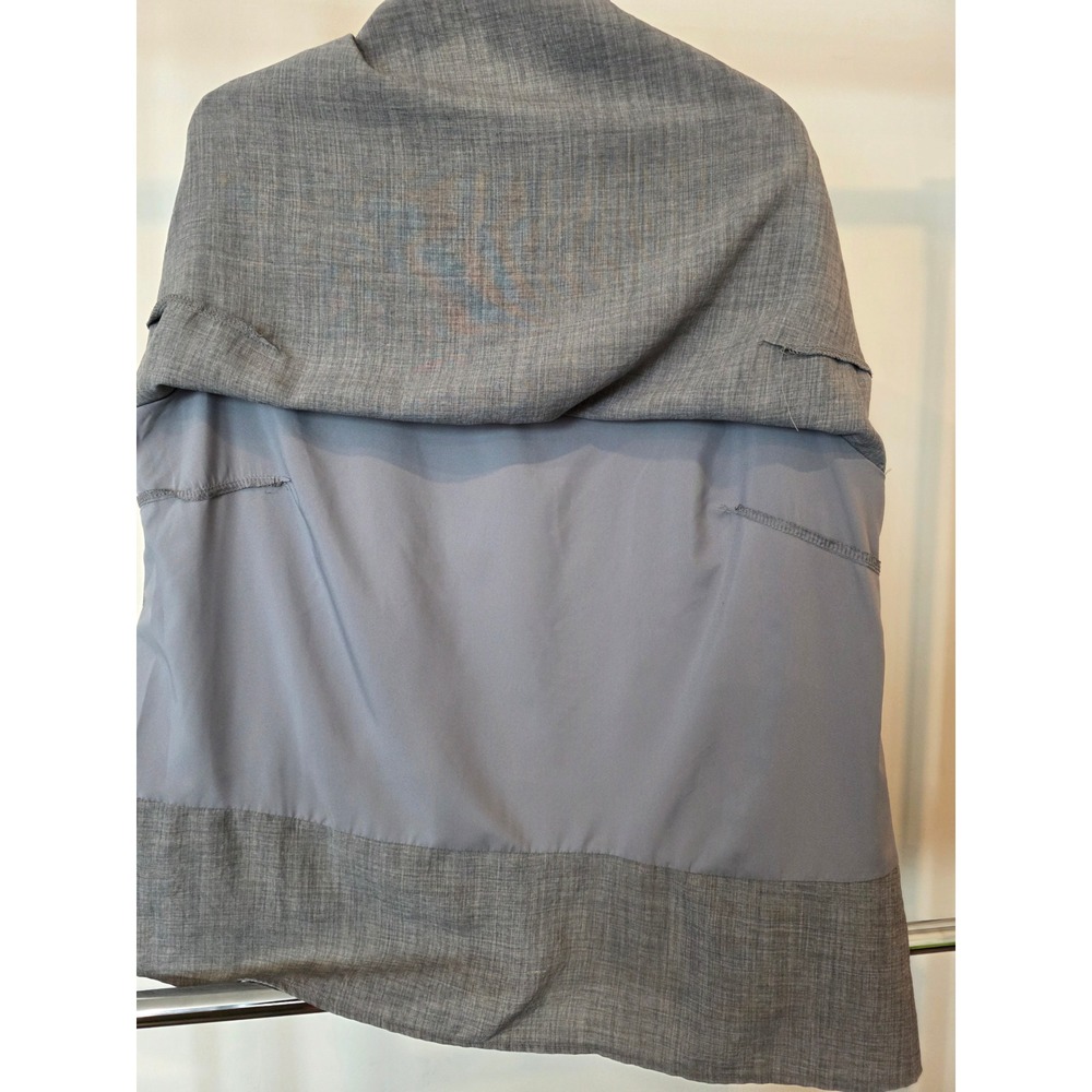 Women's sz 14/16 Grey Layered Short Sleeve Blouse Cutout V-Neck Business Casual - Picture 7 of 13